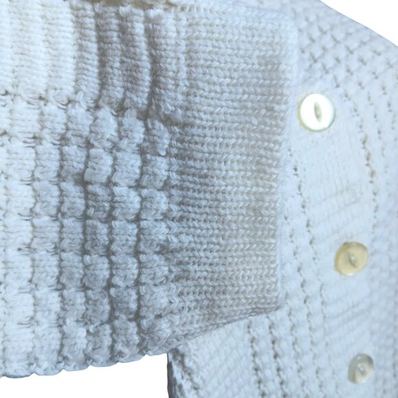 Vintage Medium Cardigan Sweater Women's 70's Knit Button-Up Ribbed Collar & Cuff - Picture 5 of 7